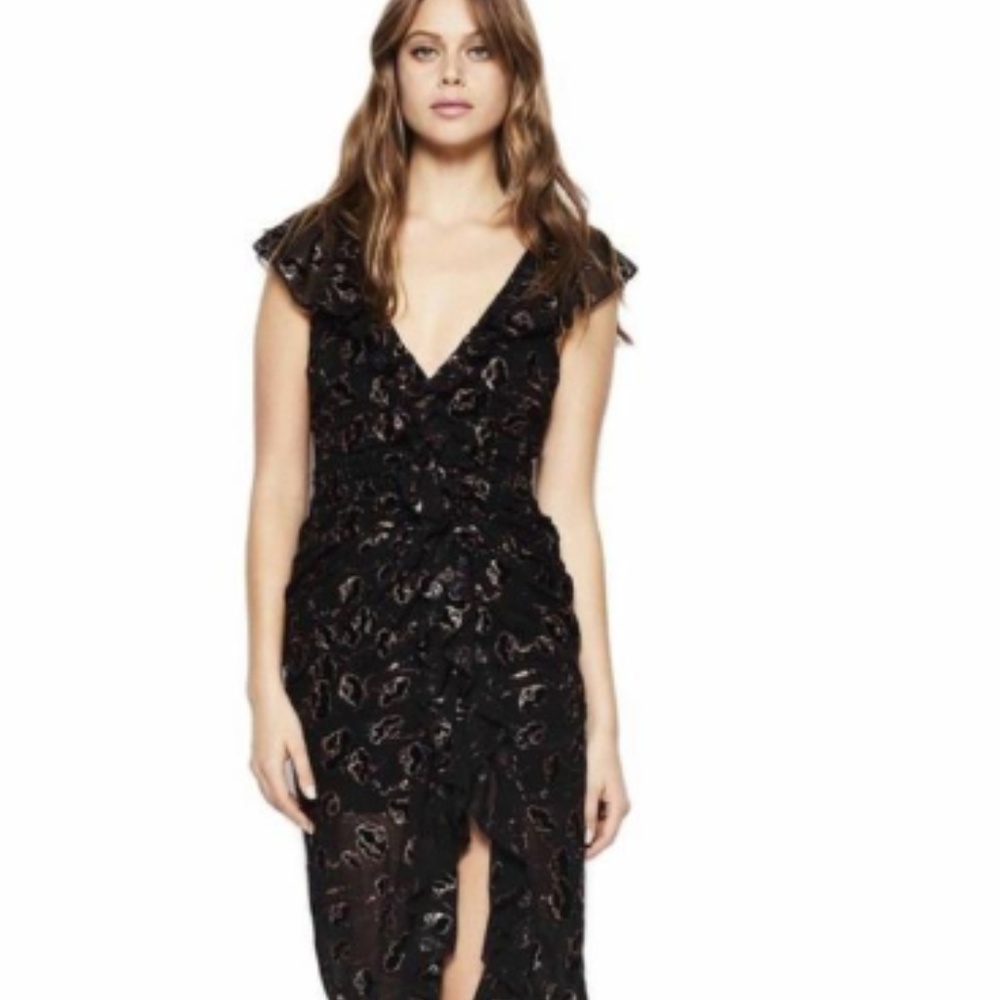 Alice McCall - Black and Gold Off Duty Maxi Formal